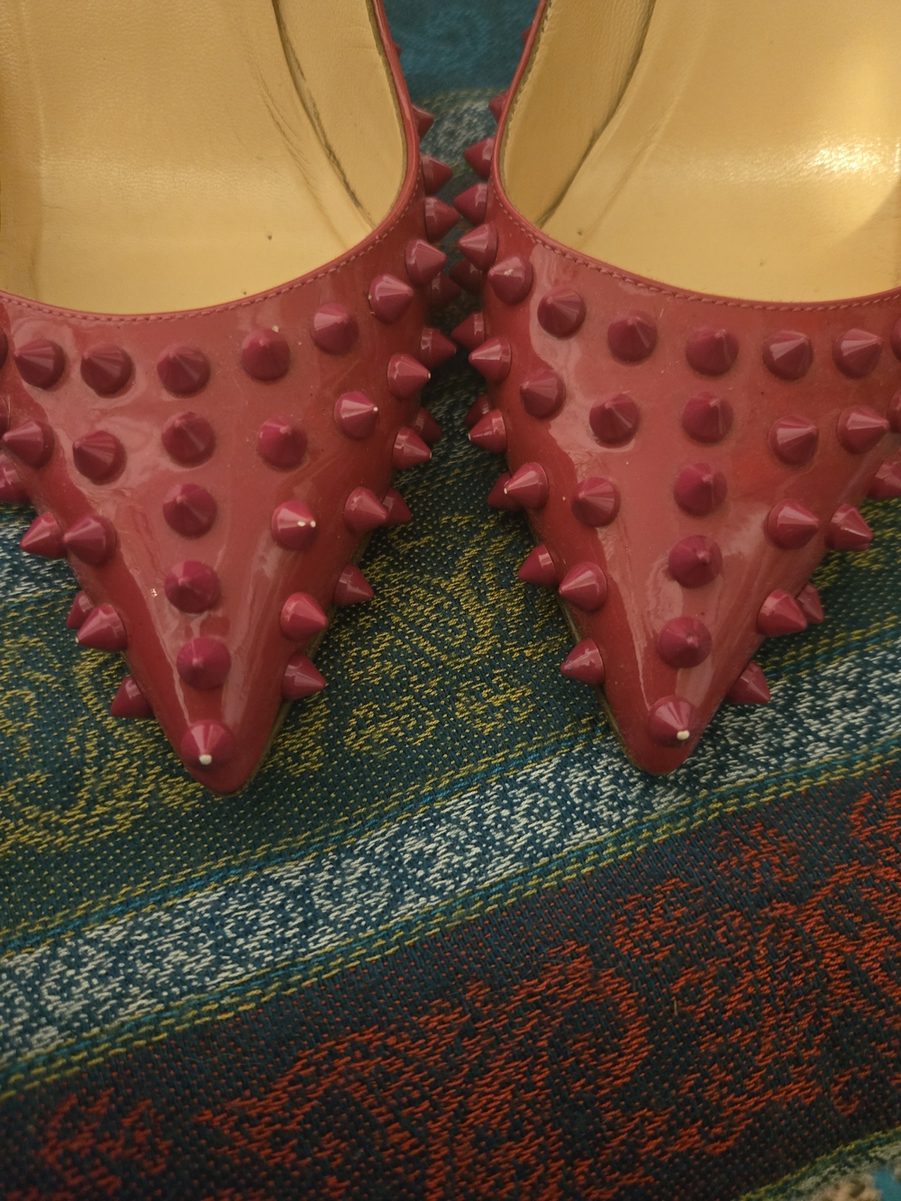 Christian Louboutin Fuchsia Pigalle Spike Pumps - Picture 4 of 9
